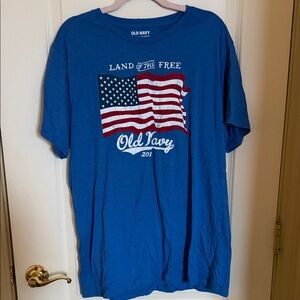 Old Navy Blue Tee with Flag Design